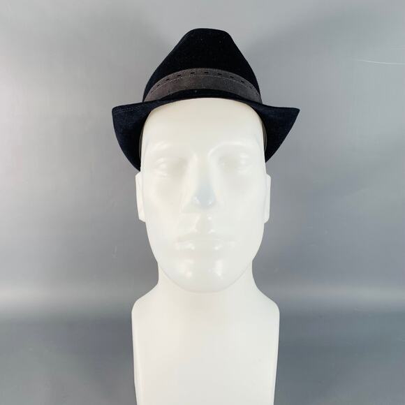MARLOW Black Charcoal Wool Felt Trilby Fedora Hat - Picture 3 of 6
